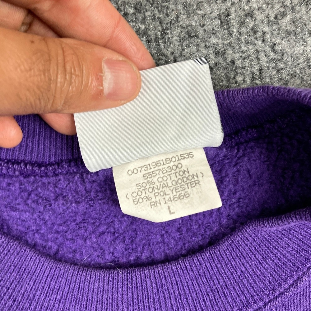 Lee Heavyweight Sweatshirt Mens Large Purple Wolf Woodstock Graphic Crewneck - Picture 4 of 10